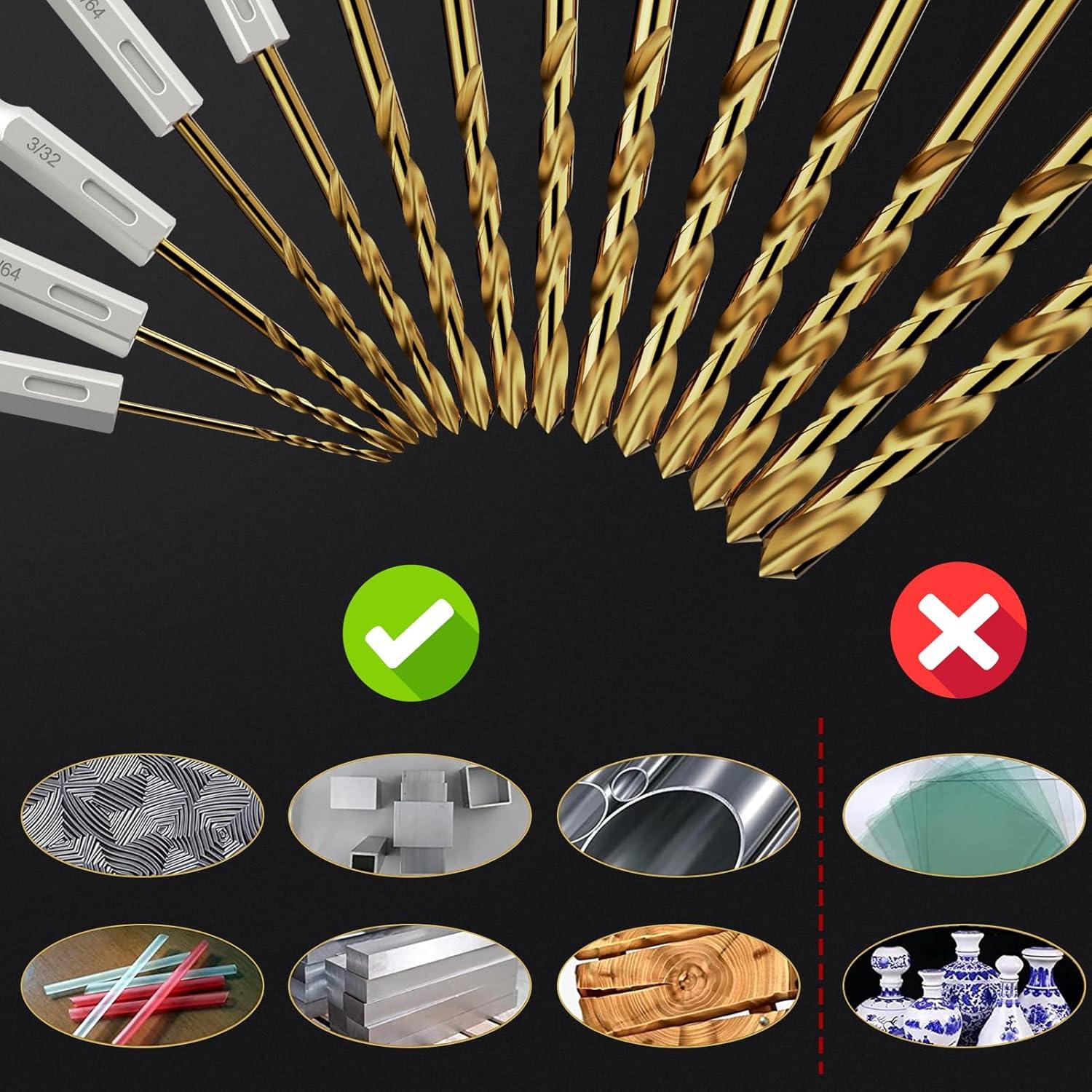 Juego de Brocas Hexagonales MACXCOIP 30 Piezas Titanio