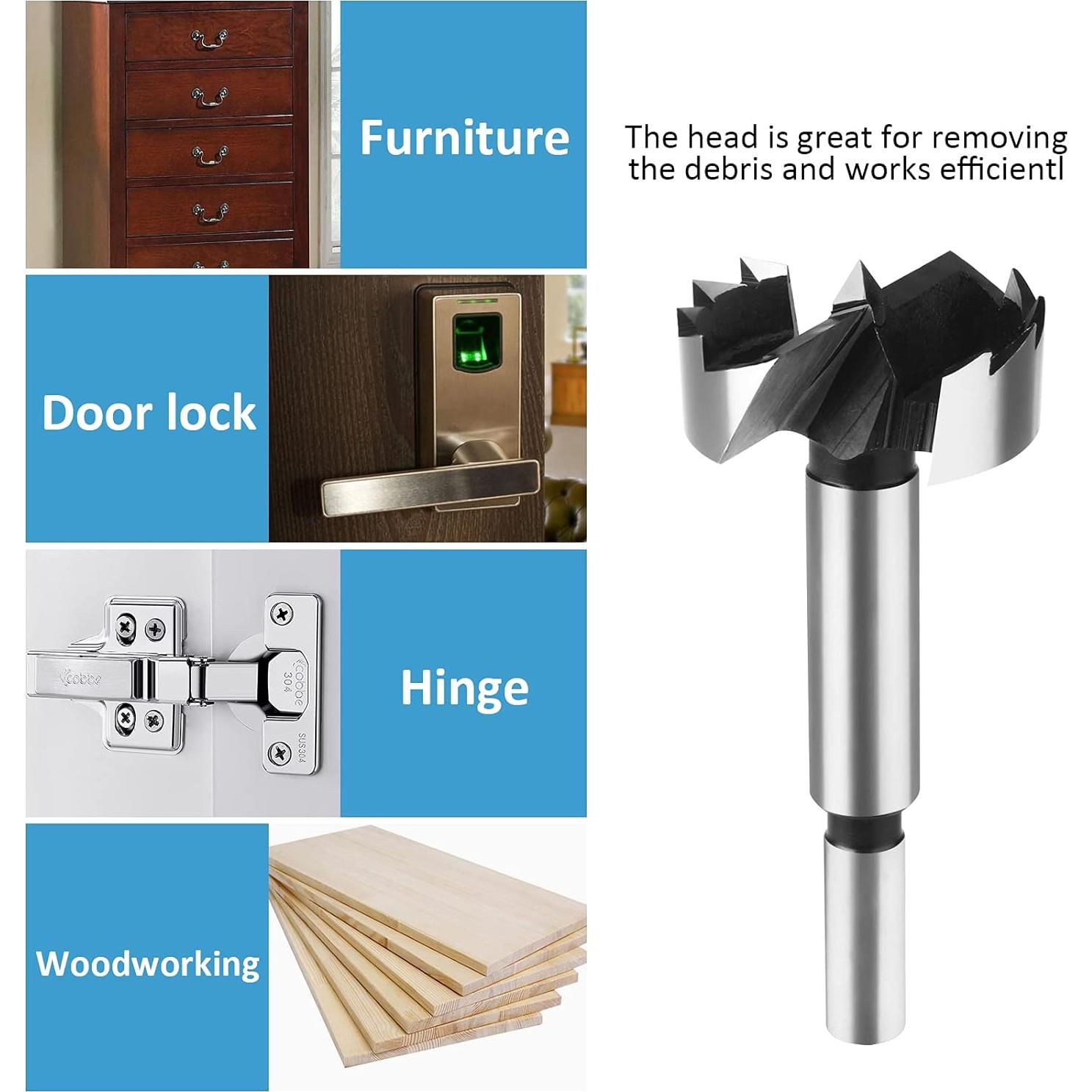 Juego de Brocas Forstner 5 Pcs HPHOPE 15-35mm para Madera