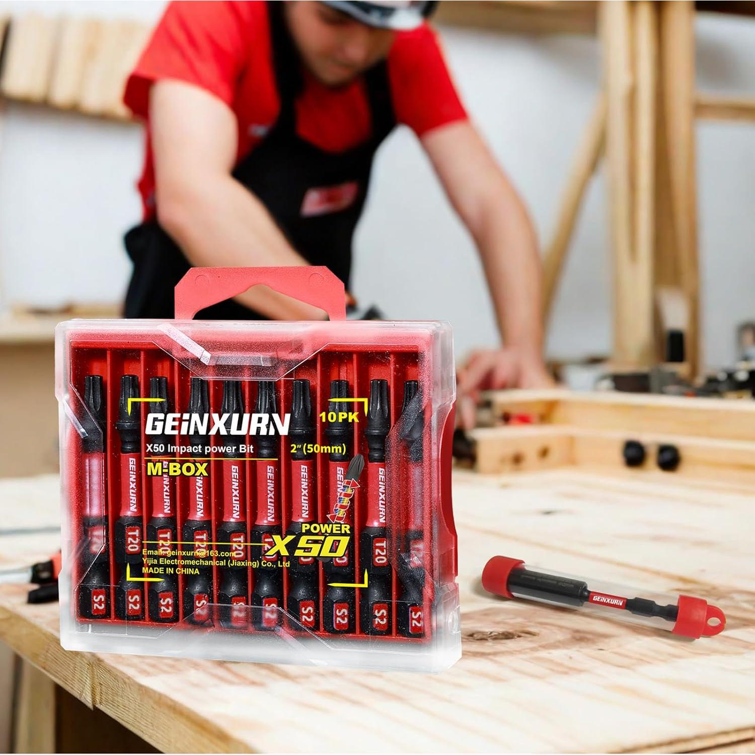 Juego de 30 Puntas Torx T20 GEINXURN con Soporte y Caja