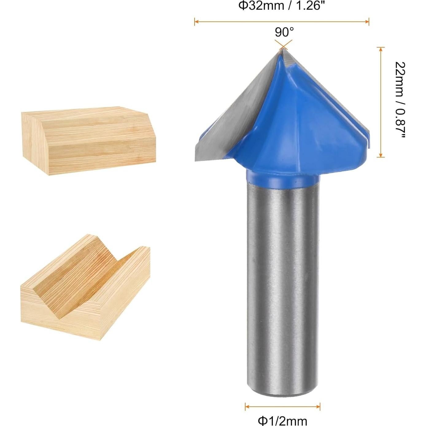 Brocas de Router HARFINGTON 2 Pcs 32mm Carburo 90 Grados