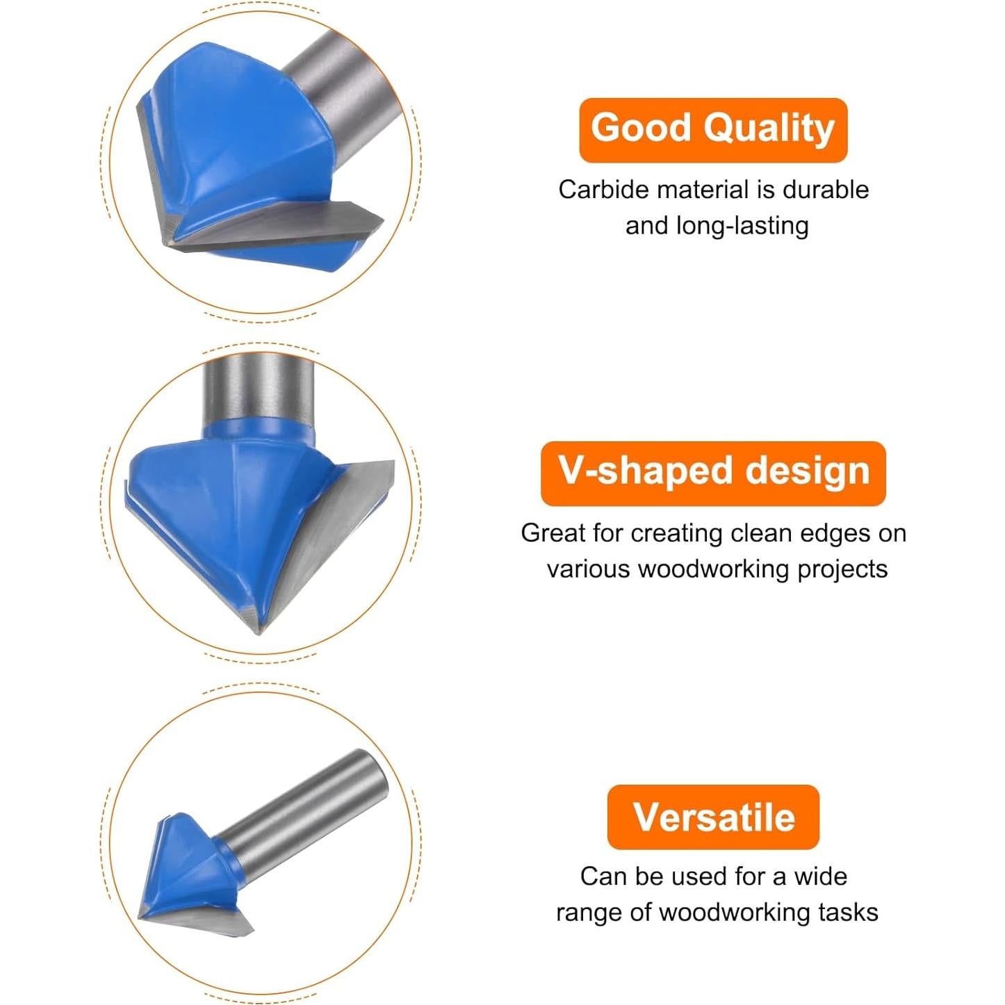 Brocas de Router HARFINGTON 2 Pcs 32mm Carburo 90 Grados