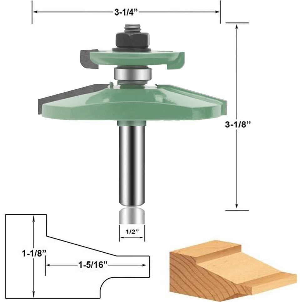 Juego de Brocas de Router OLETBE 3 Piezas 12,7 mm