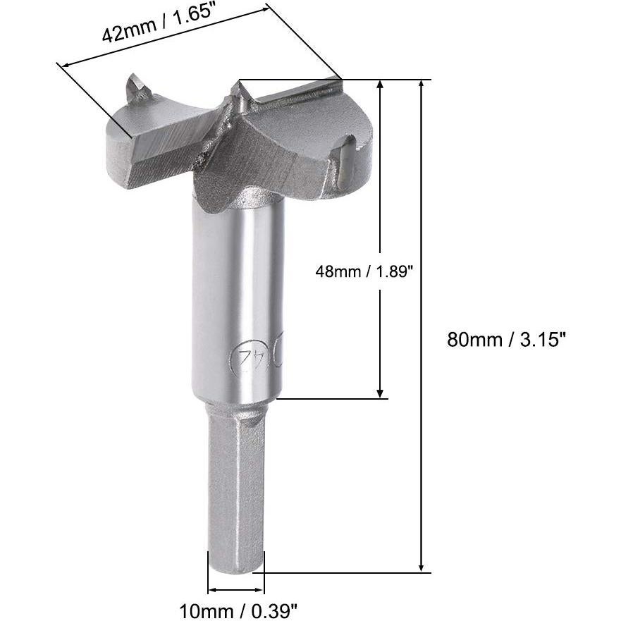 Broca Forstner 42mm uxcell para Carpintería con Estuche