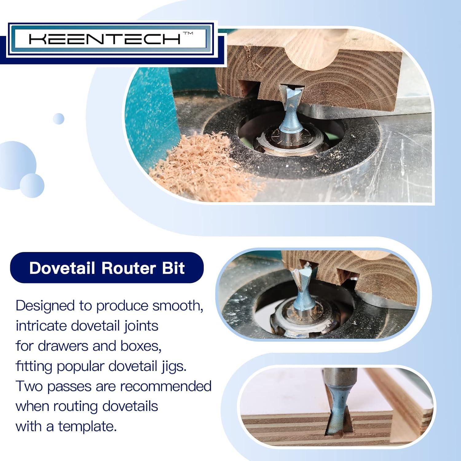 Broca de Router KEENTECH 14° Cola de Milano 12mm Eje