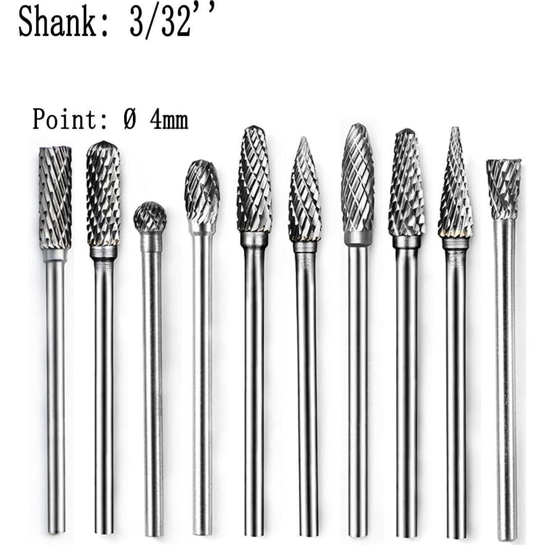 10 Piezas Fresas de Carburo 4x2.35 mm para Dremel