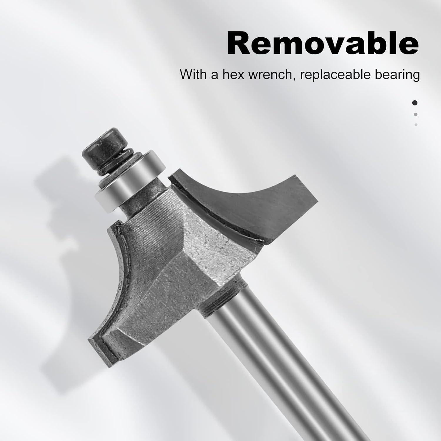 Juego de 6 Brocas Redondeadas para Router 1/4" Shank