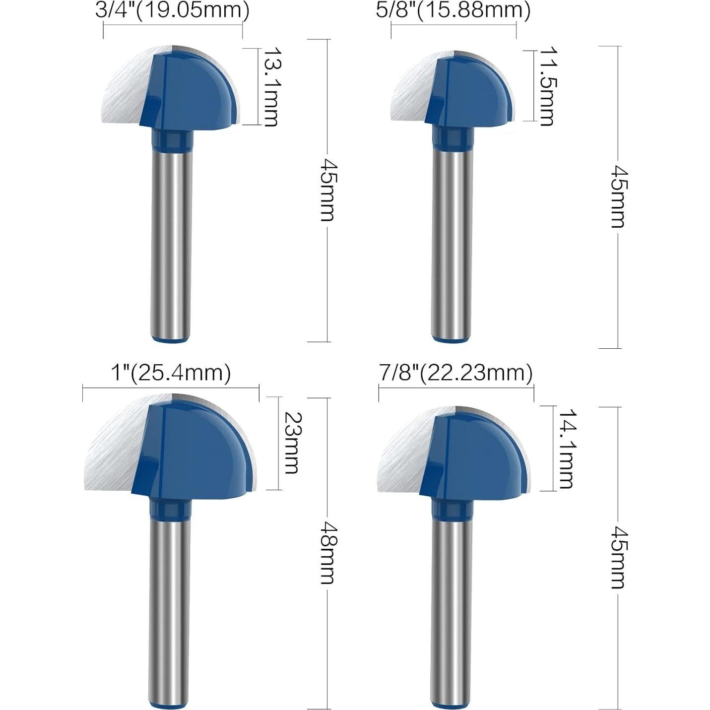 Fresa de caja cóncava ROOCBIT 8 piezas 15.49x11.18cm