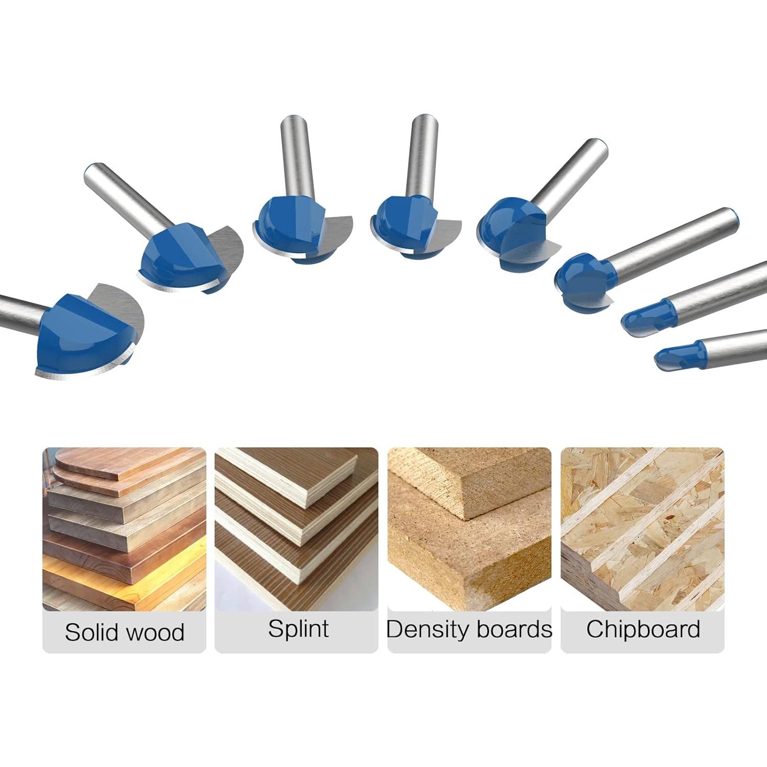 Fresa de caja cóncava ROOCBIT 8 piezas 15.49x11.18cm