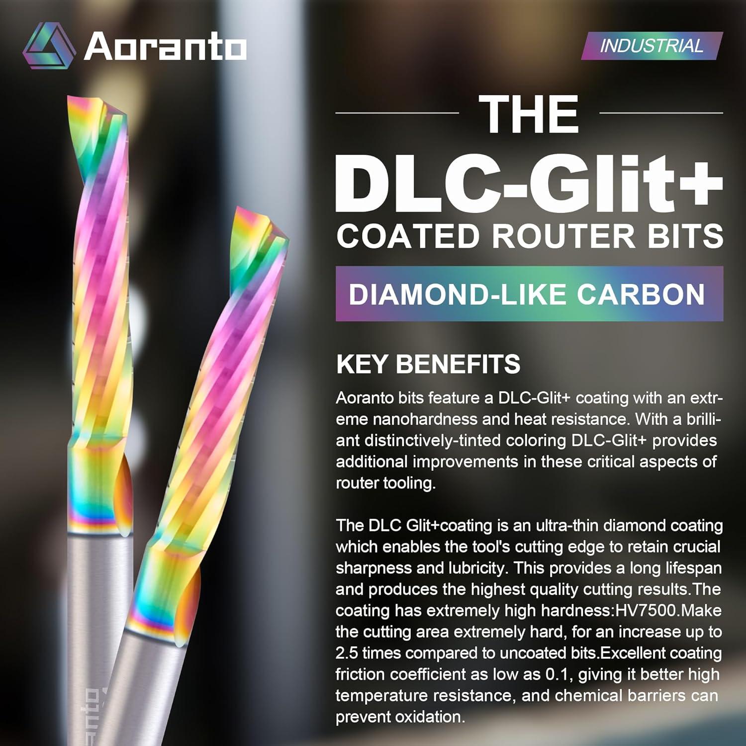 Fresa CNC Aoranto 3/16" Diámetro Paquete de 5