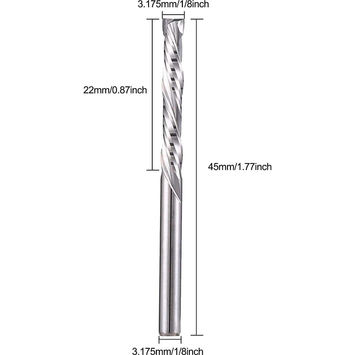 Bit de Router HOZLY 1/8" Carburo Compresión 2PCS