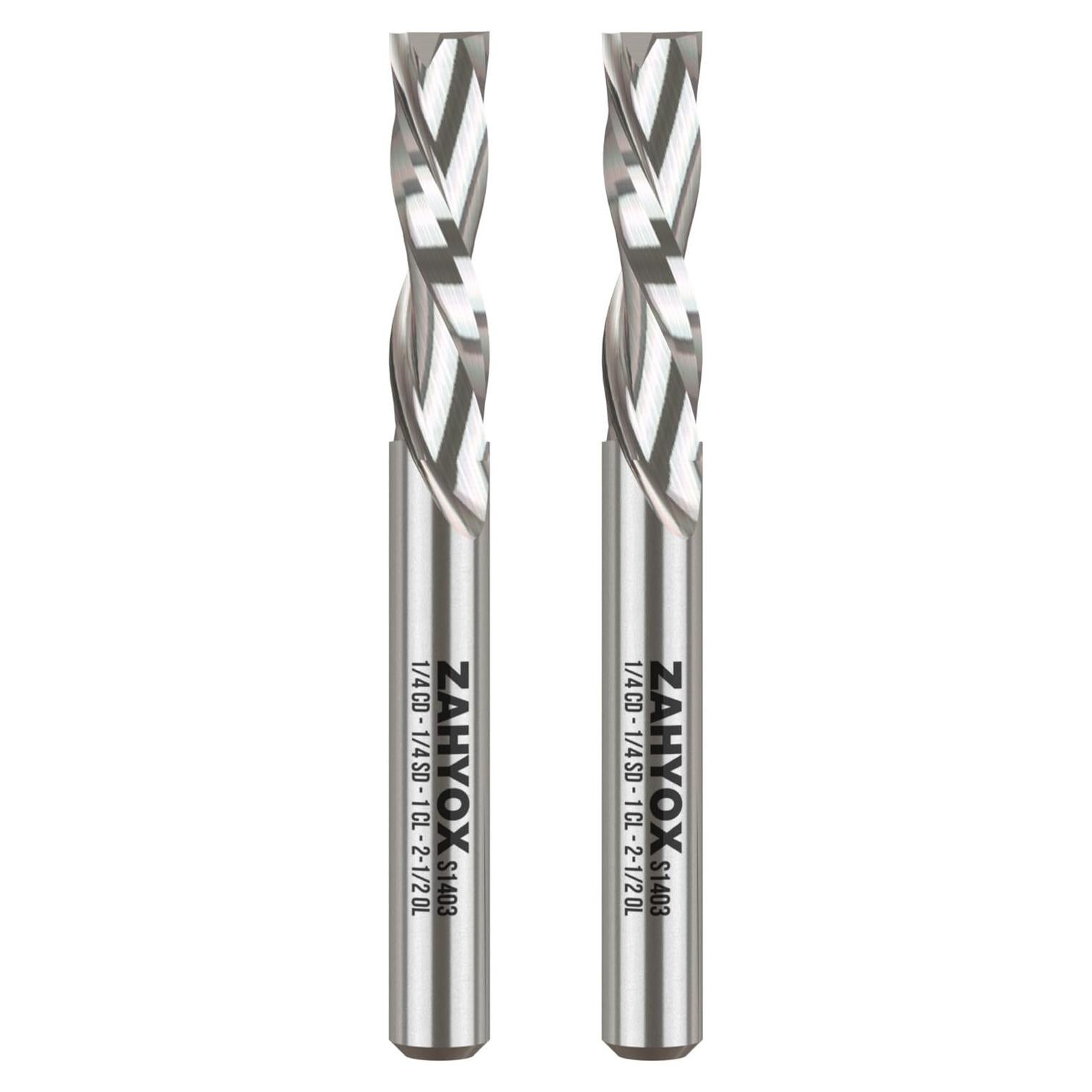 Broca Router ZahyoX 0.64cm Corte Descendente Paquete de 2