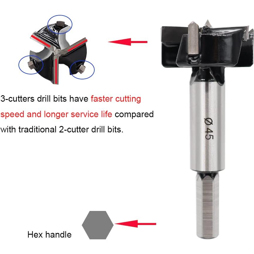 Broca Forstner 45mm STORMCUBE 3-Cortadores Carburo