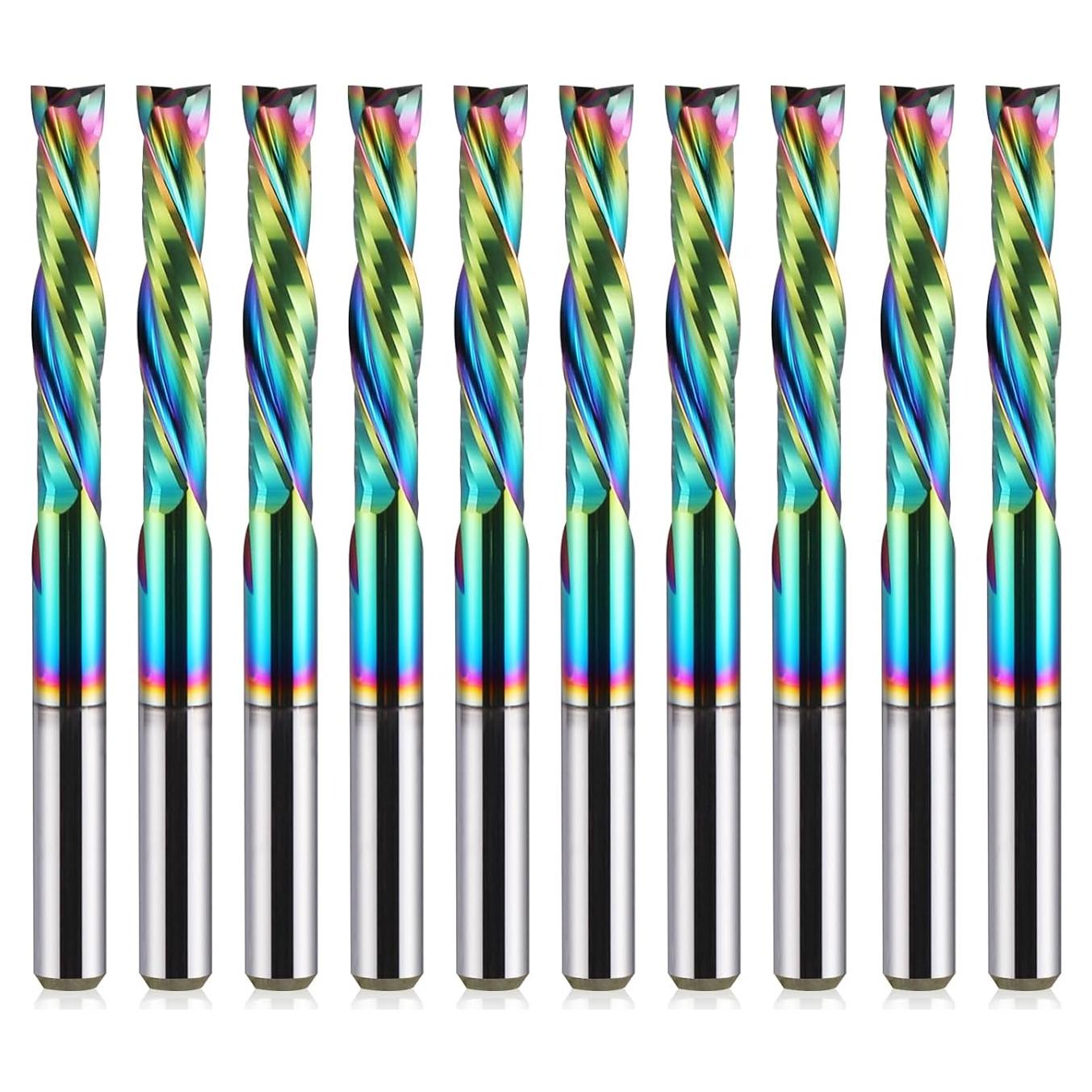 Cortador de Fresado HOZLY 10PCS Carburo 3.175mm 17mm