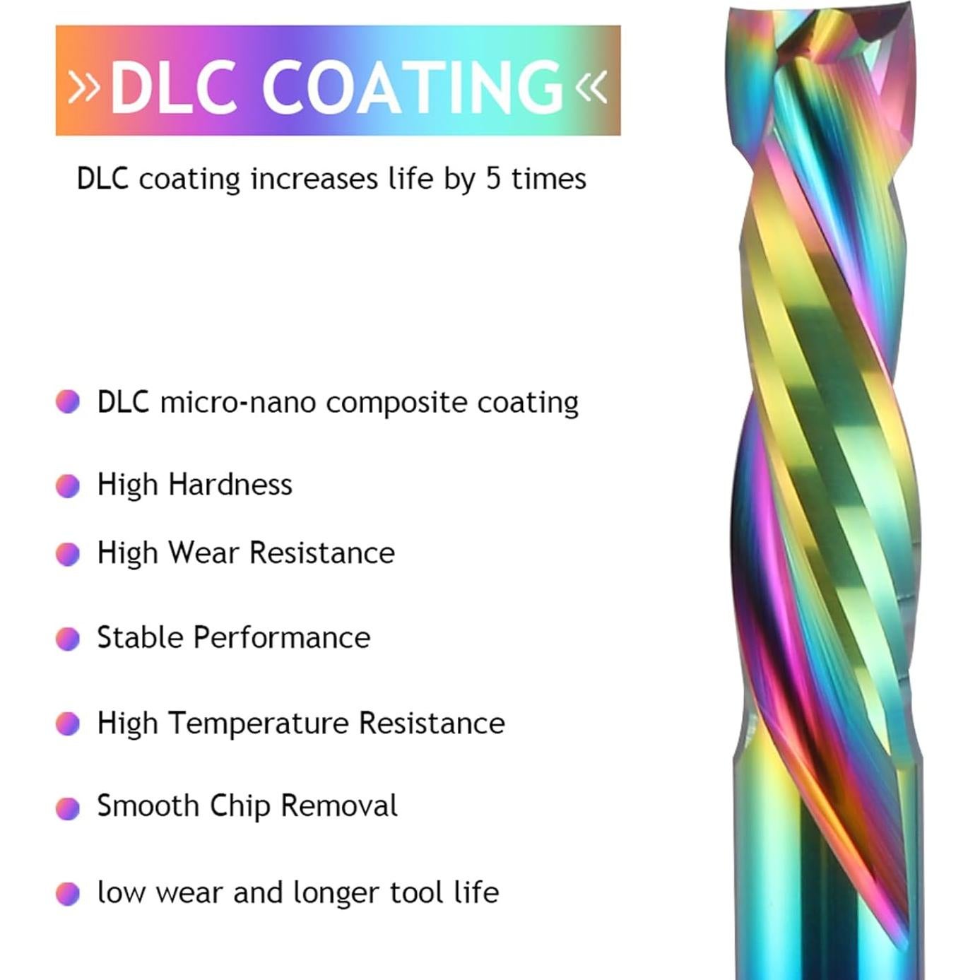 Cortador de Fresado HOZLY 10PCS Carburo 3.175mm 17mm