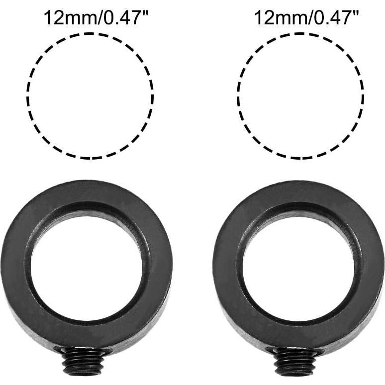 Parada de Taladro uxcell 12mm Ajustable Acero Óxido Negro 2 Pzas