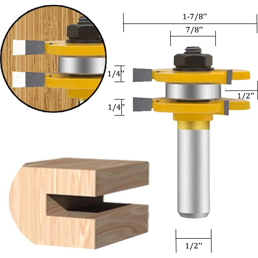 Juego de Brocas de Router TAIWAIN 12mm 3 Piezas Carburo