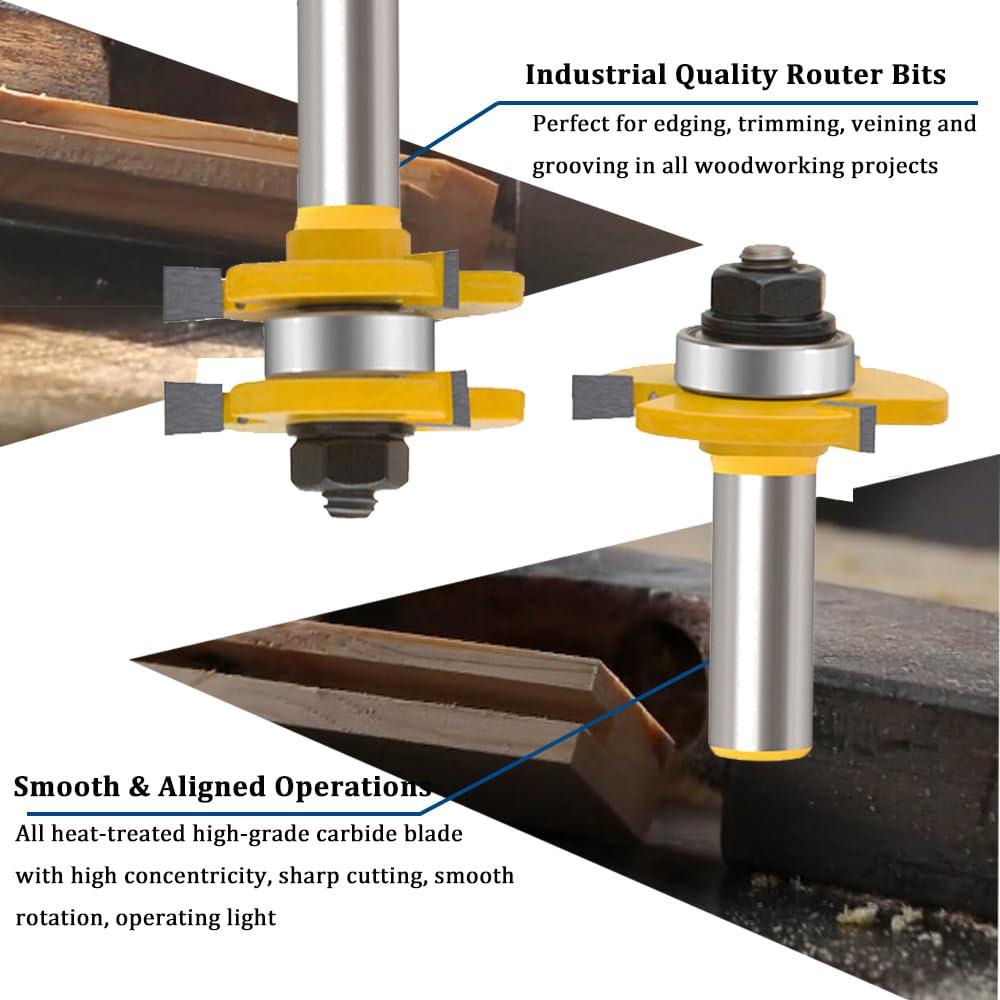 Juego de Brocas de Router TAIWAIN 12mm 3 Piezas Carburo