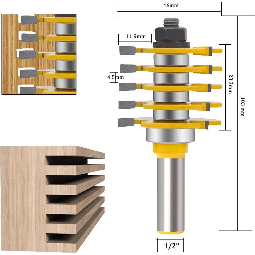 Juego de Brocas de Router TAIWAIN 12mm 3 Piezas Carburo