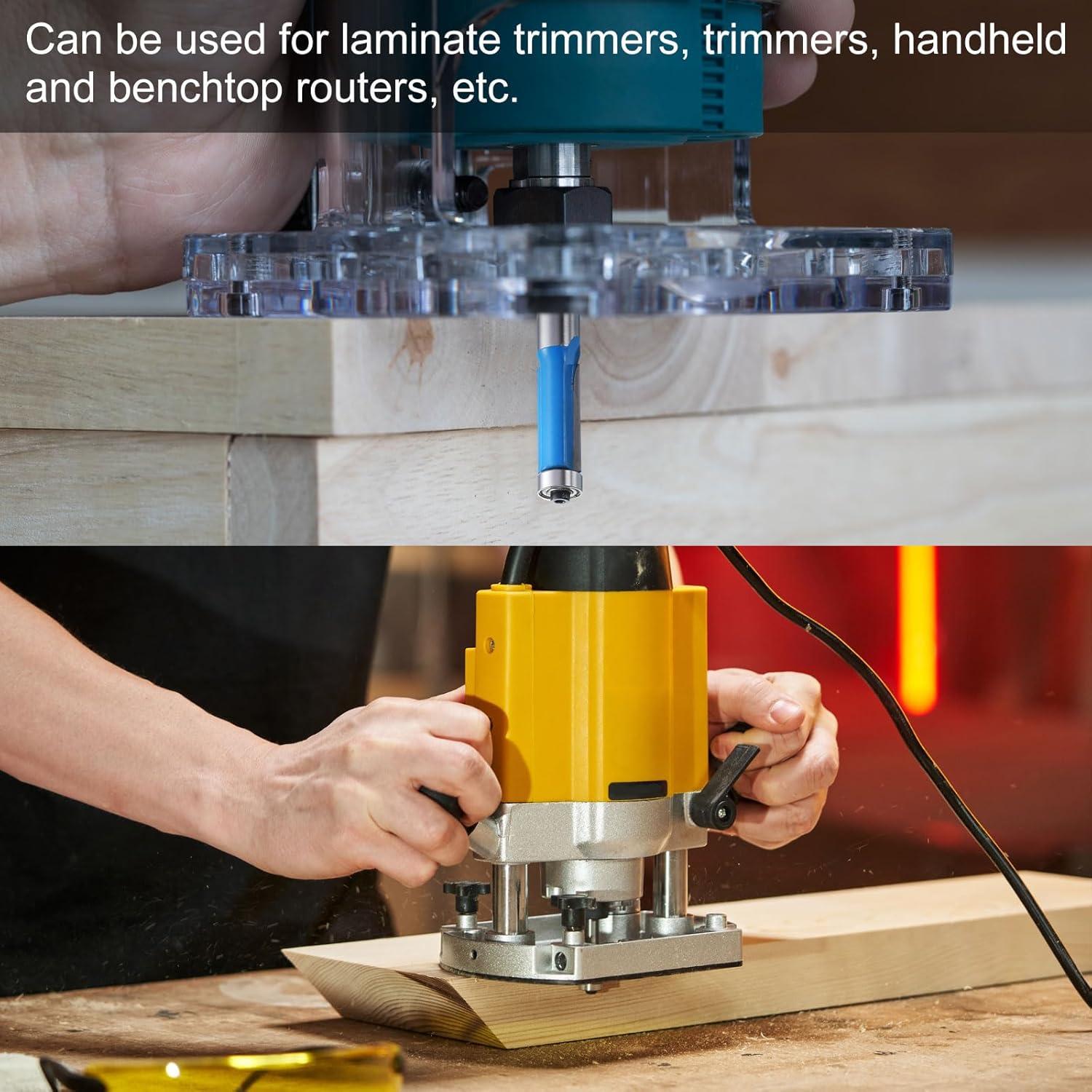 Fresa de Recorte Flush uxcell 1/2" Eje Carburo 31.75mm