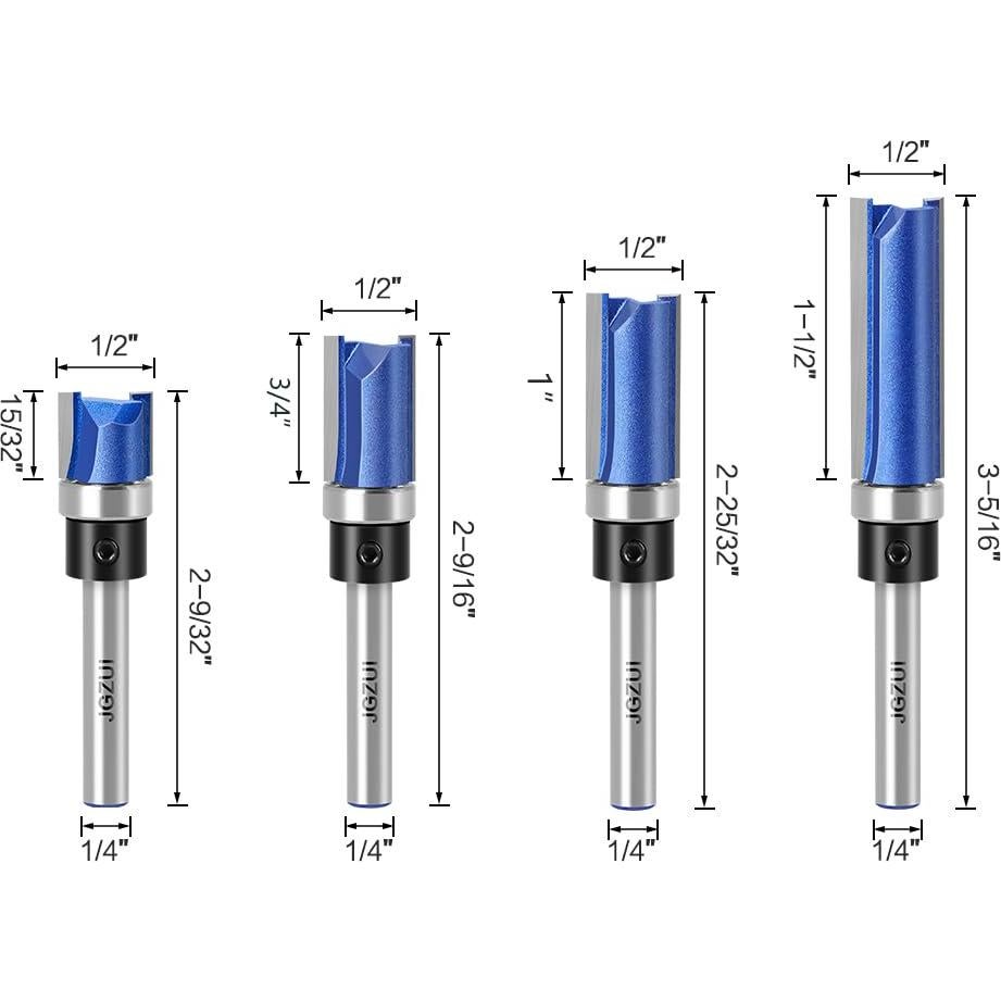 Juego de Brocas de Fresado JGZUI 4 Piezas Eje 6,35 mm