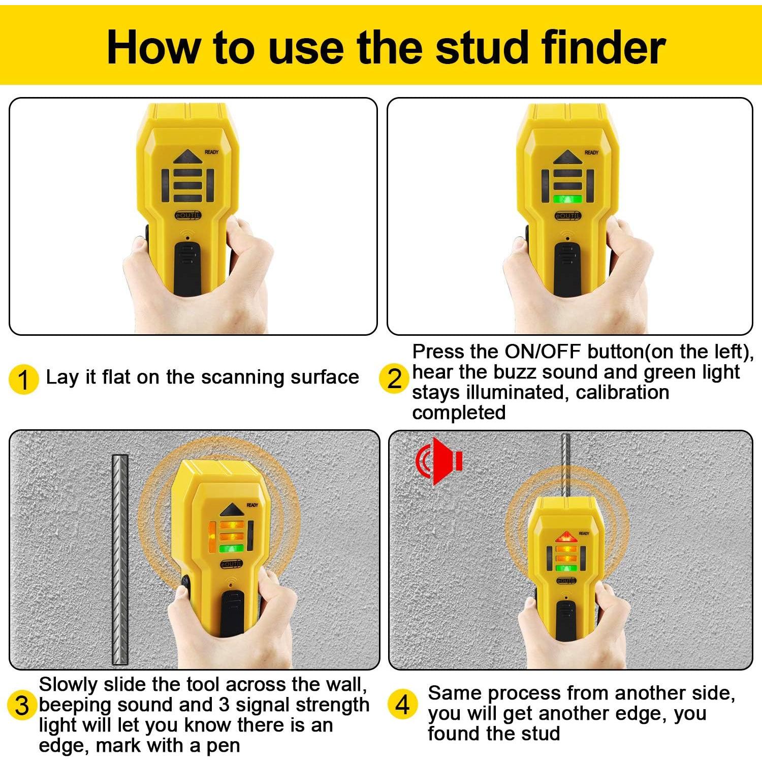 Buscador de Estudio eOUTIL ST102 Detector de Madera y Metal