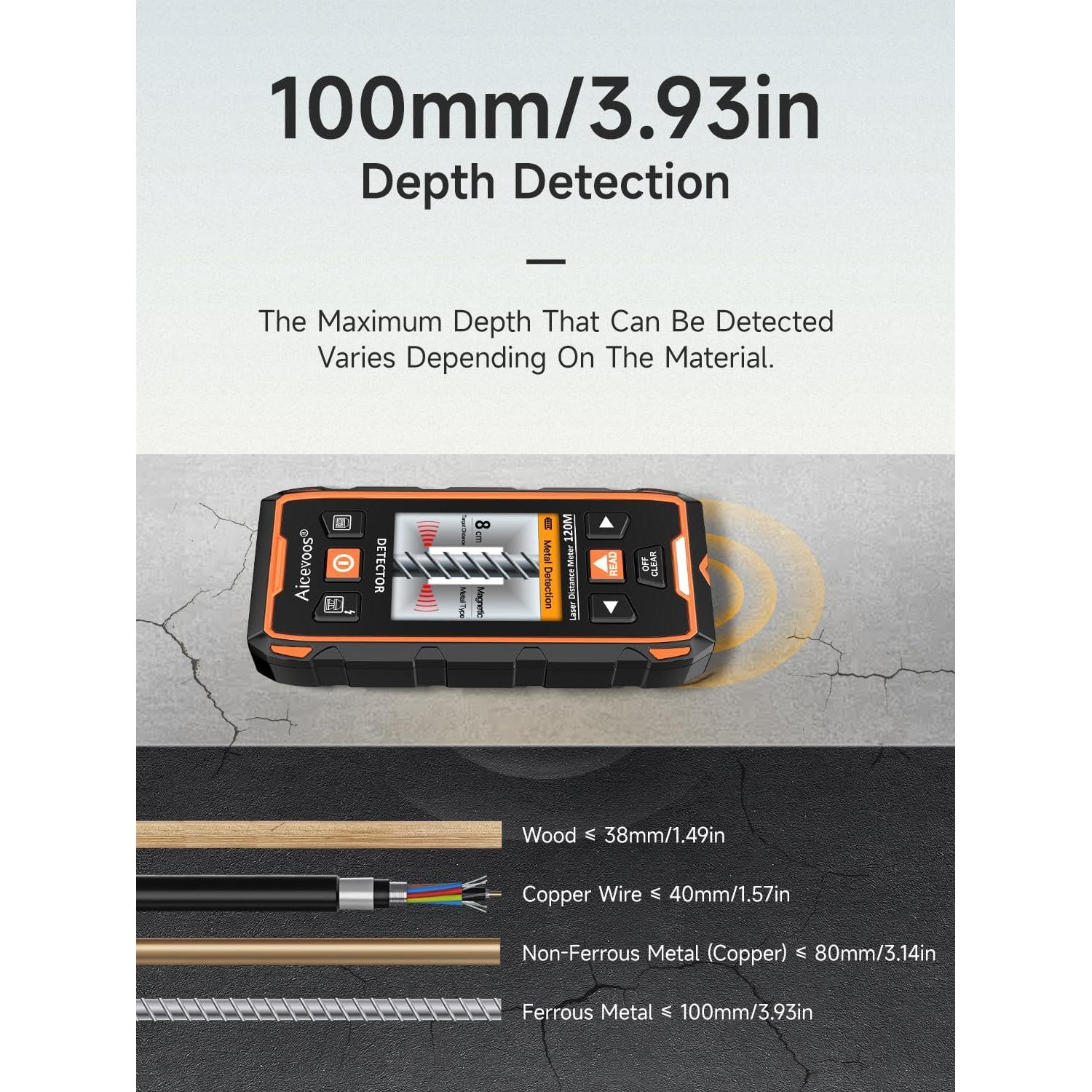 Buscador de Vigas Aicevoos con Pantalla LCD y Medidor Láser