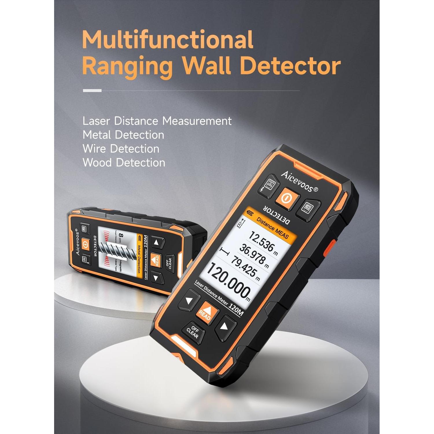 Buscador de Vigas Aicevoos con Pantalla LCD y Medidor Láser