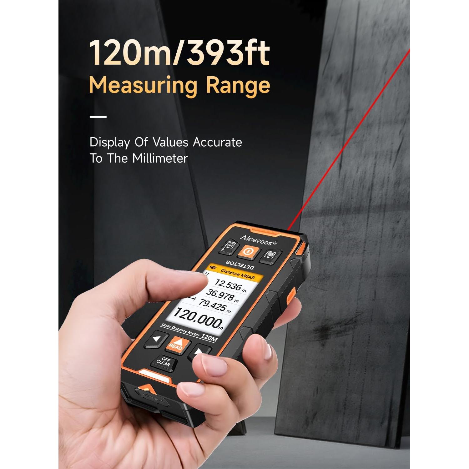 Buscador de Vigas Aicevoos con Pantalla LCD y Medidor Láser