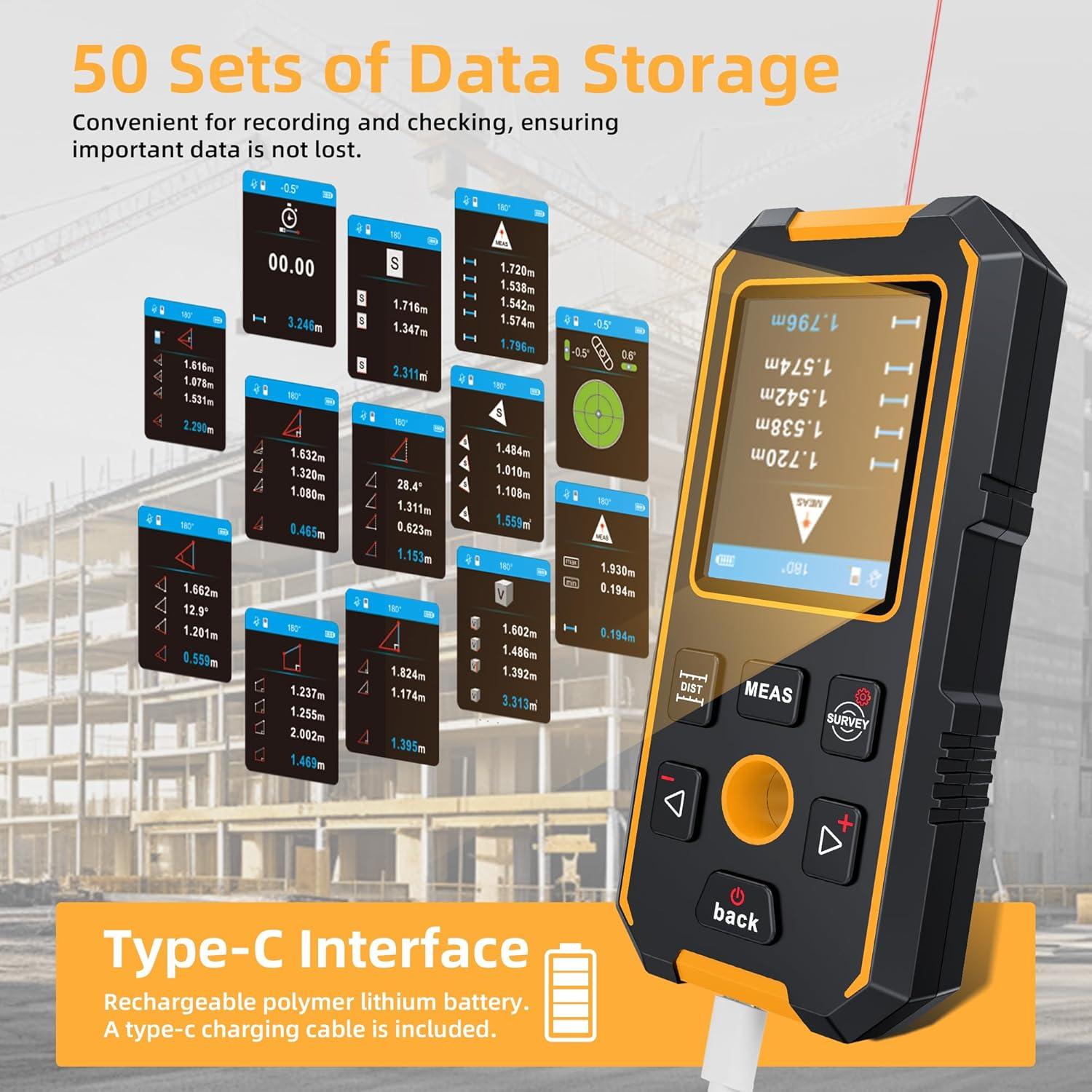 Detector de Pared 5-en-1 RAINLEOTI NF-513s con Medidor Láser