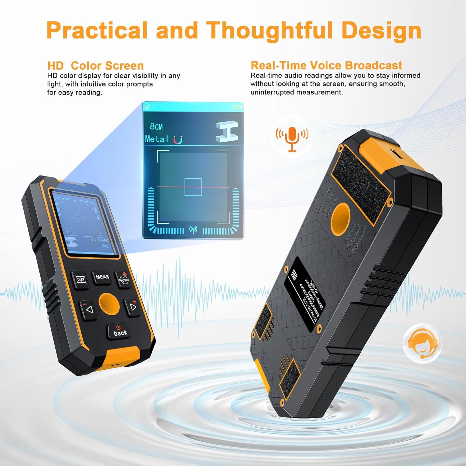 Detector de Pared 5-en-1 RAINLEOTI NF-513s con Medidor Láser