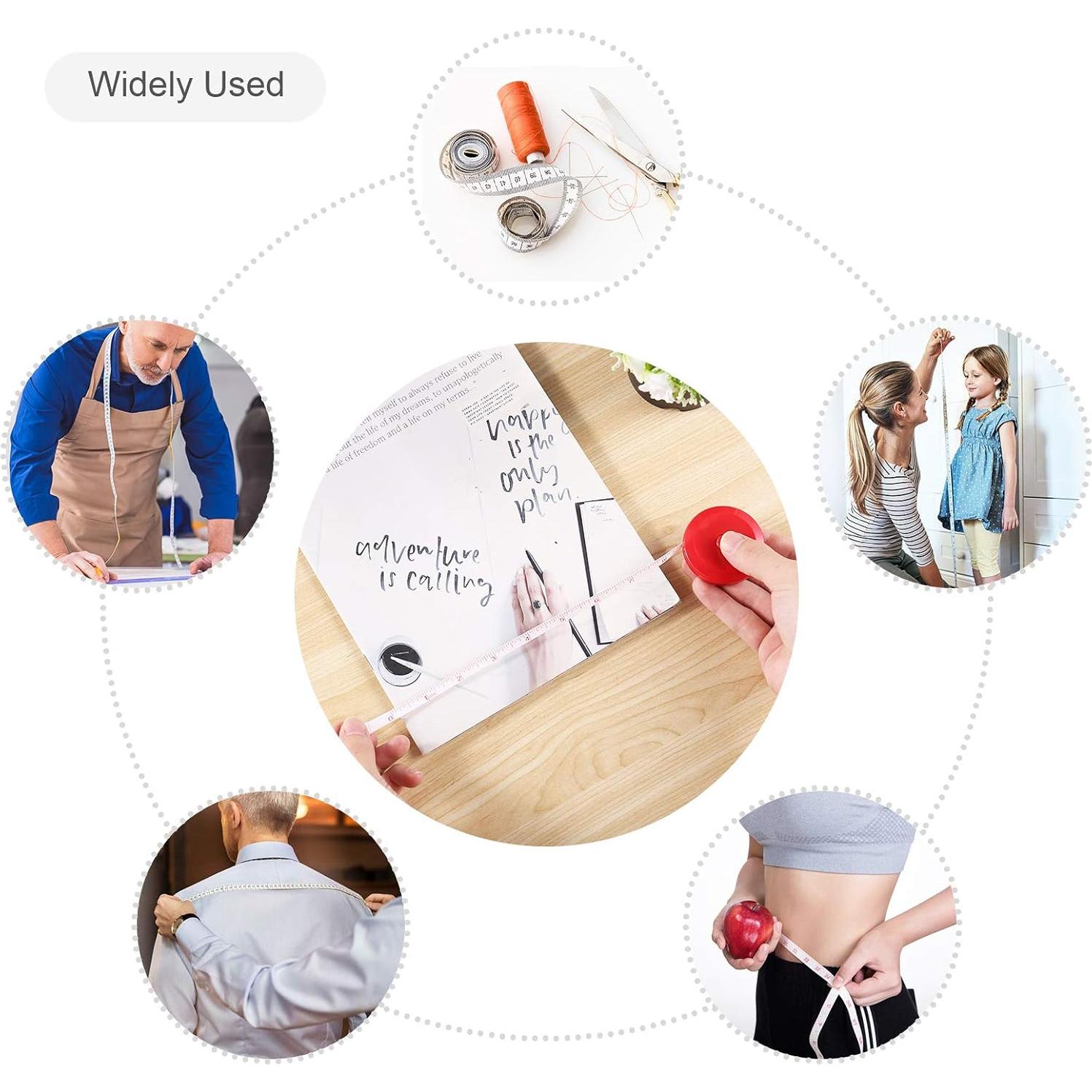 Cinta Métrica MUZHI 60 cm Retráctil Paquete de 10 Colores