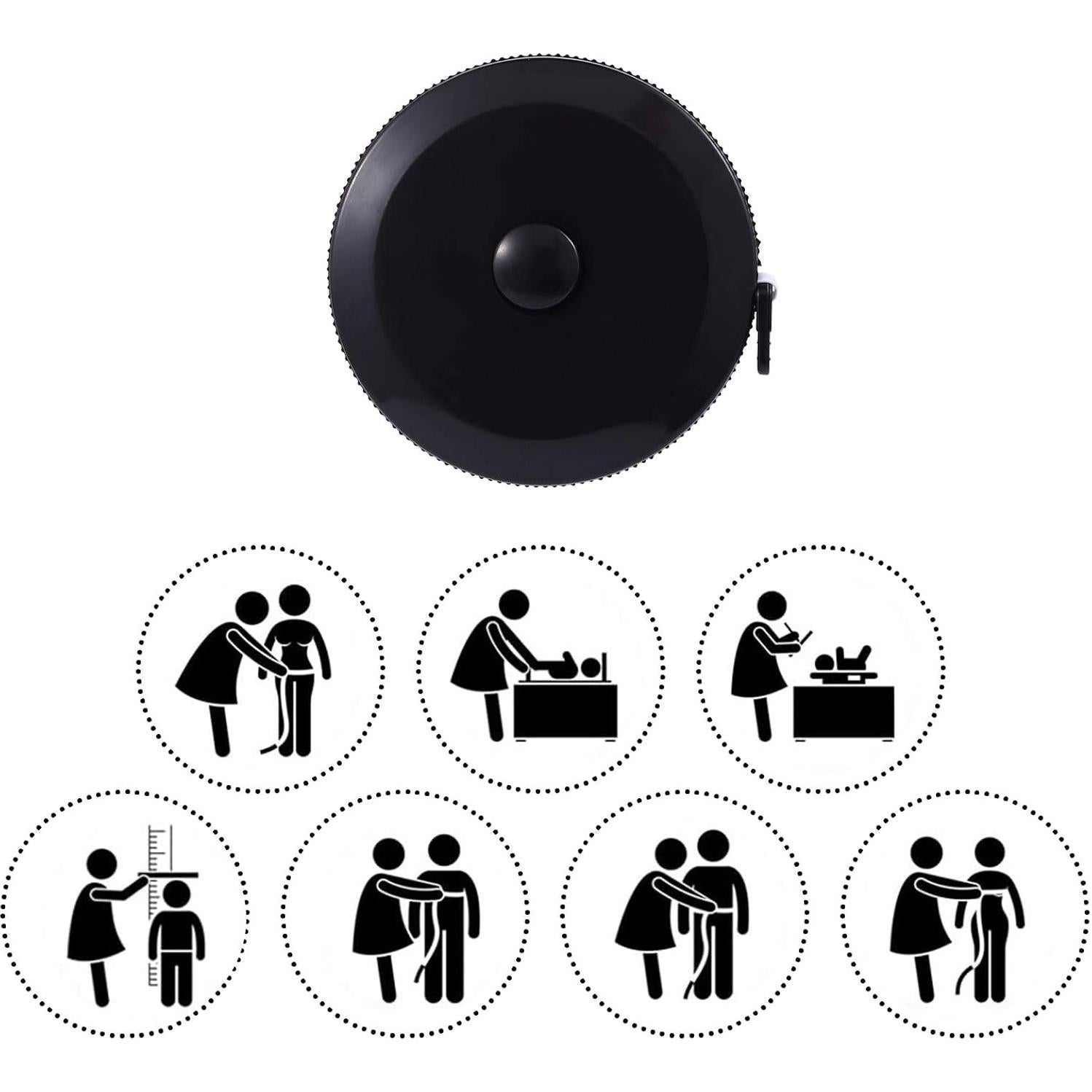 Cinta Métrica MUZHI 60 cm Retráctil Paquete de 10 Colores