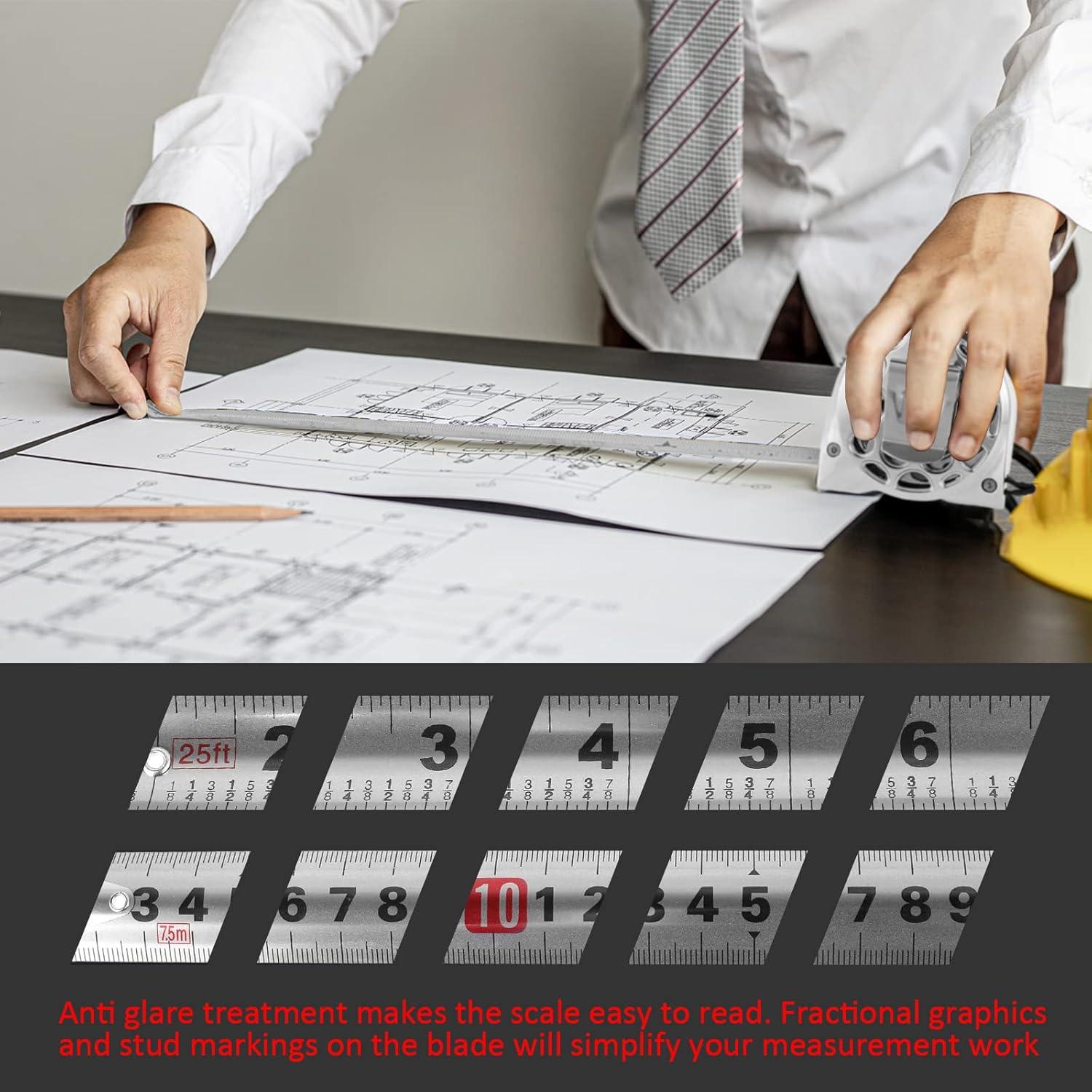 Cinta Métrica Retráctil 7.5m RVEFOT Acero Inoxidable