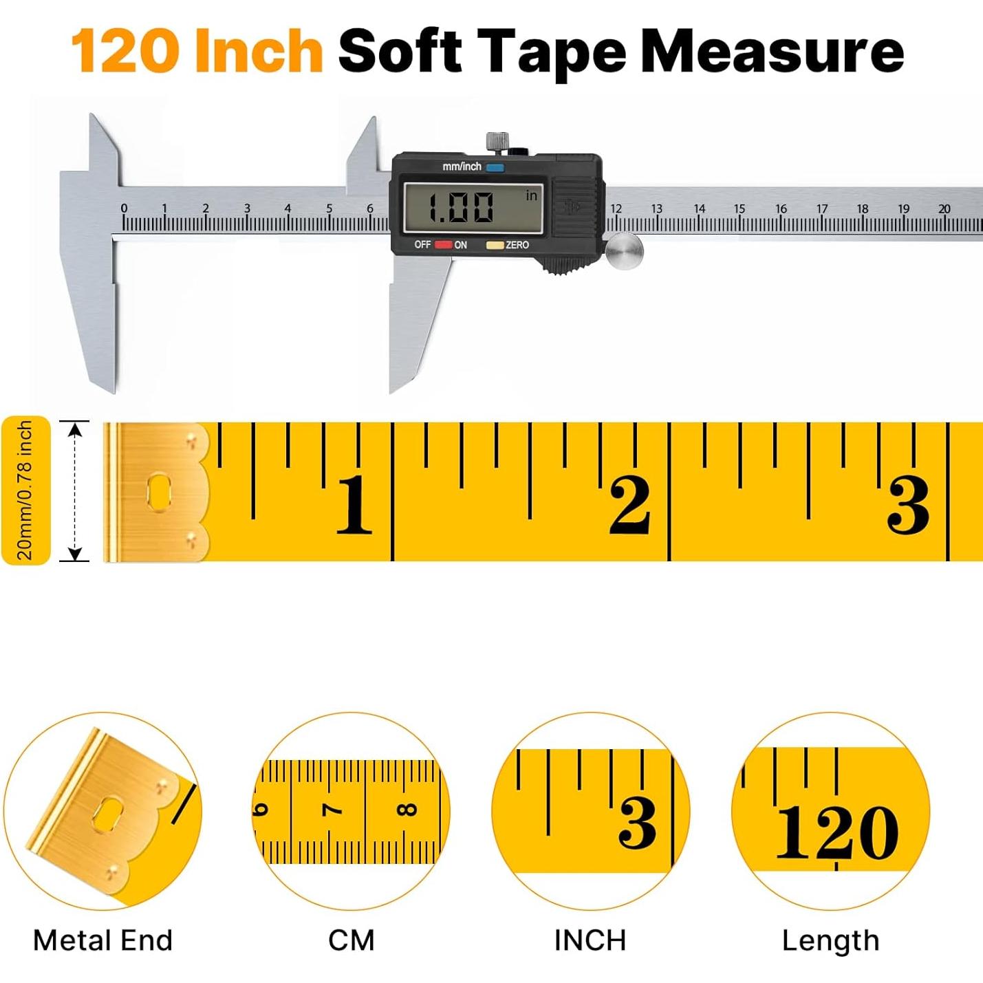 Cinta Métrica Dombbfye 300cm Doble Escala 5 Paquetes