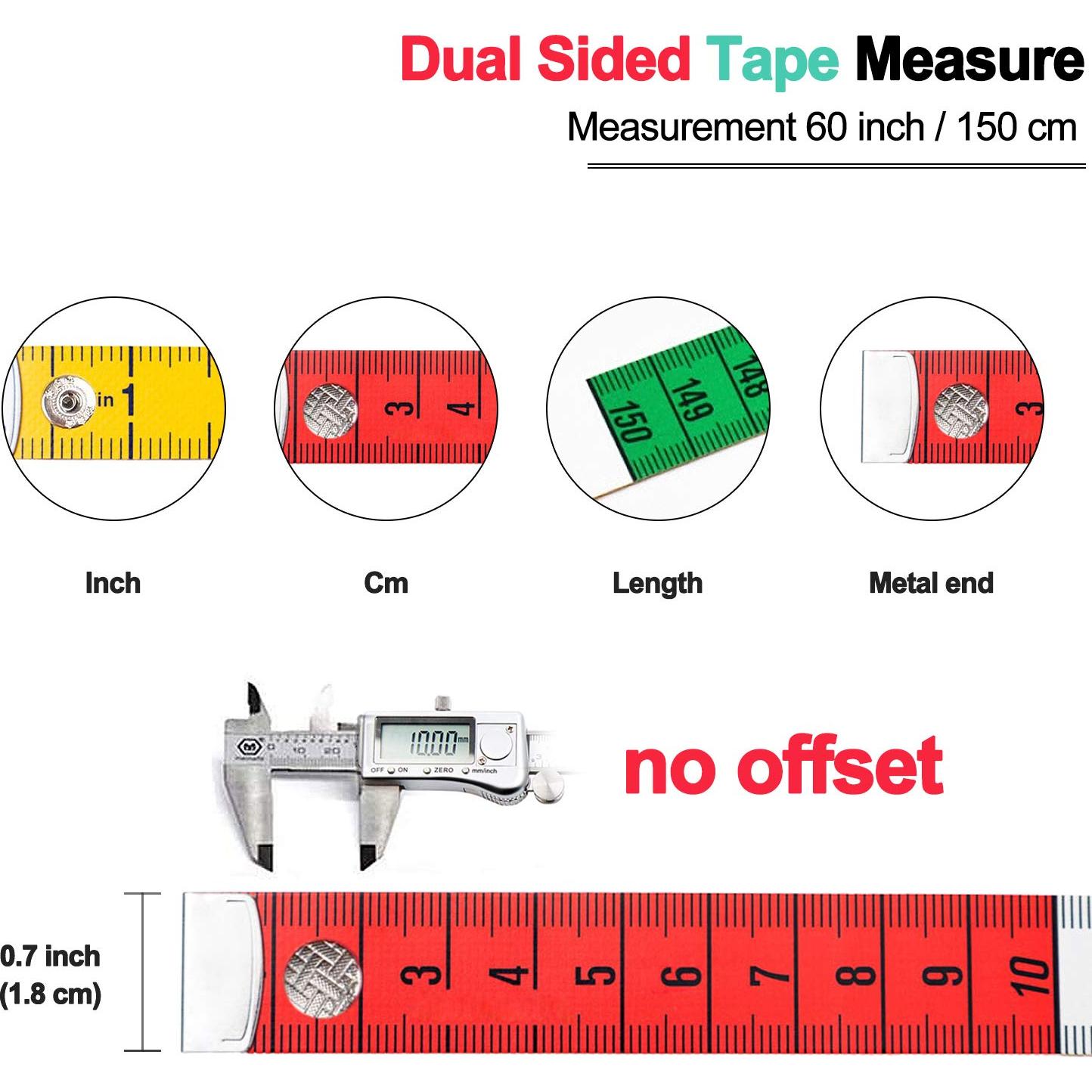Cinta Métrica Ailile 150 cm Doble Cara Multicolor para Costura
