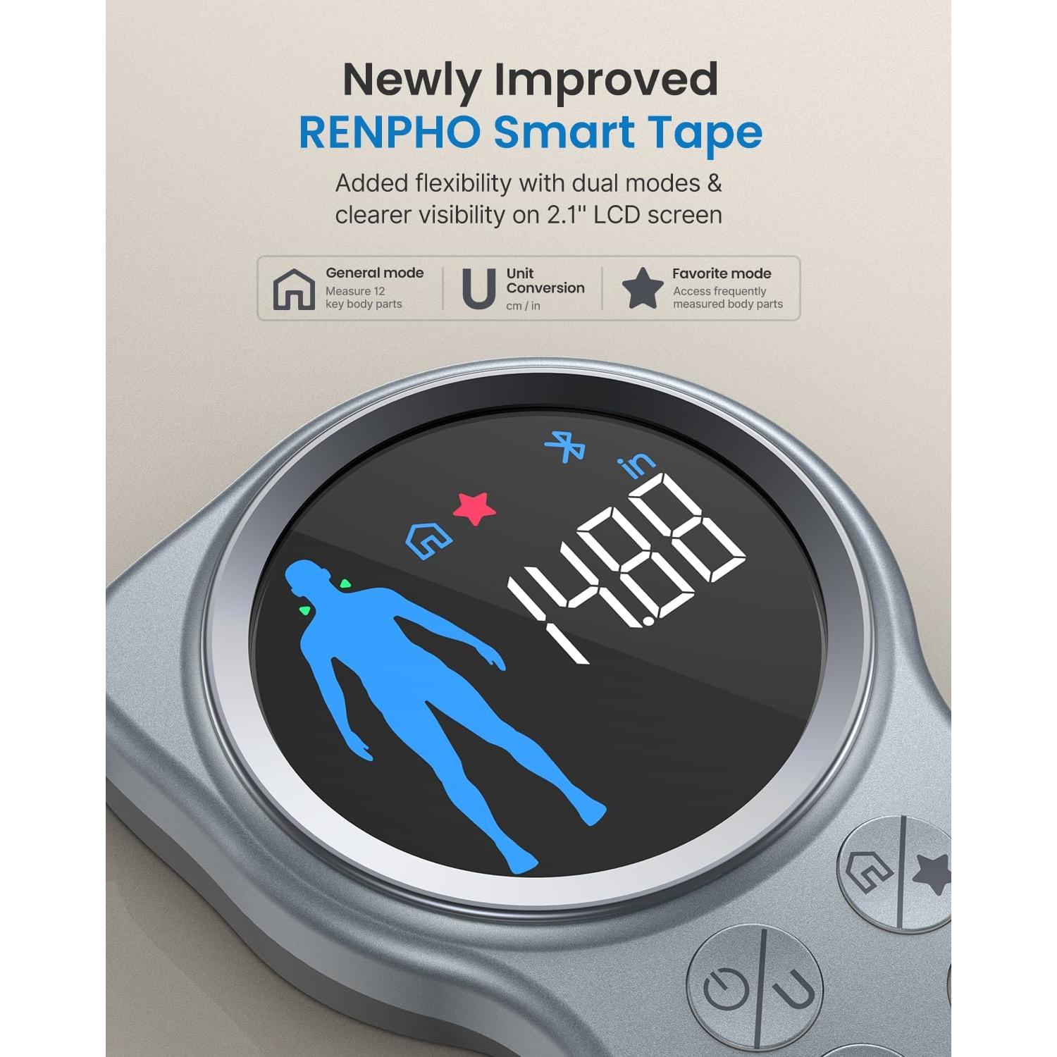 Cinta Métrica Inteligente RENPHO con Pantalla Grande