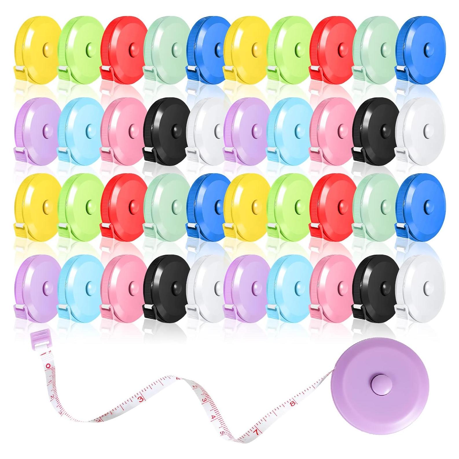 Sewing Tape Measure, Retractable Measuring Tape for Body Measurements Small Fabric Tape Measure Cloth Measuring Tape for Craft Pocket Size Waist, 60 Inch 1.5 Meter (80 Pcs, Multicolored)
