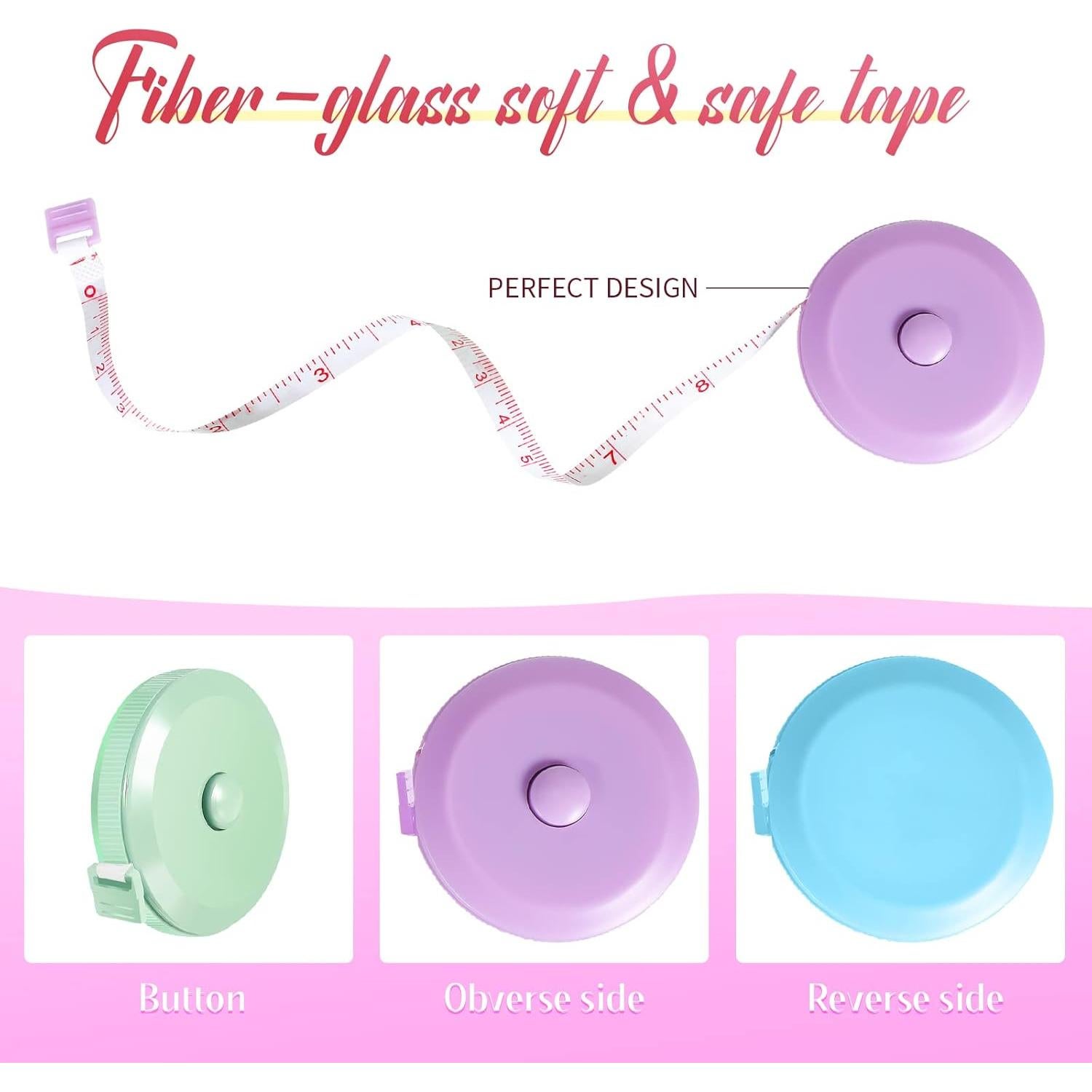 Sewing Tape Measure, Retractable Measuring Tape for Body Measurements Small Fabric Tape Measure Cloth Measuring Tape for Craft Pocket Size Waist, 60 Inch 1.5 Meter (80 Pcs, Multicolored)