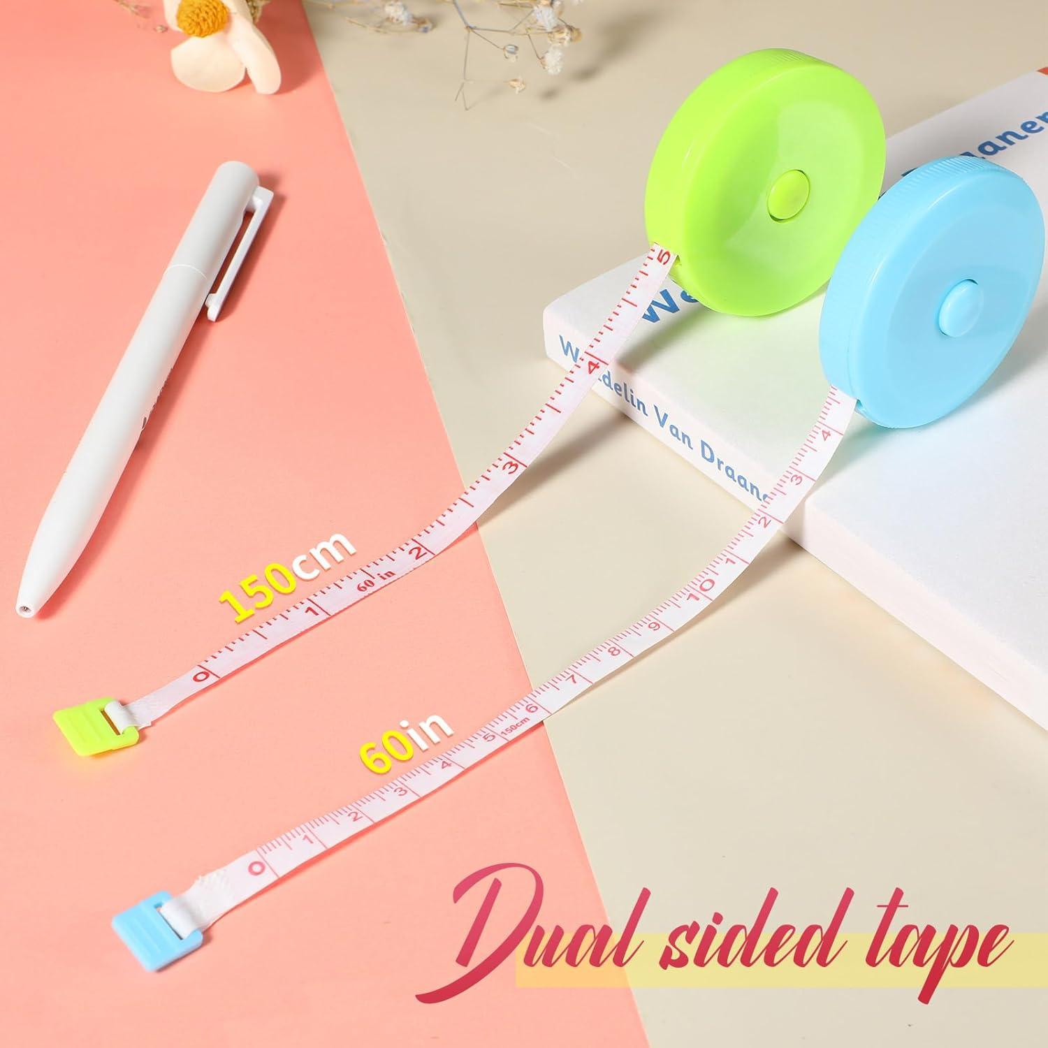 Sewing Tape Measure, Retractable Measuring Tape for Body Measurements Small Fabric Tape Measure Cloth Measuring Tape for Craft Pocket Size Waist, 60 Inch 1.5 Meter (80 Pcs, Multicolored)