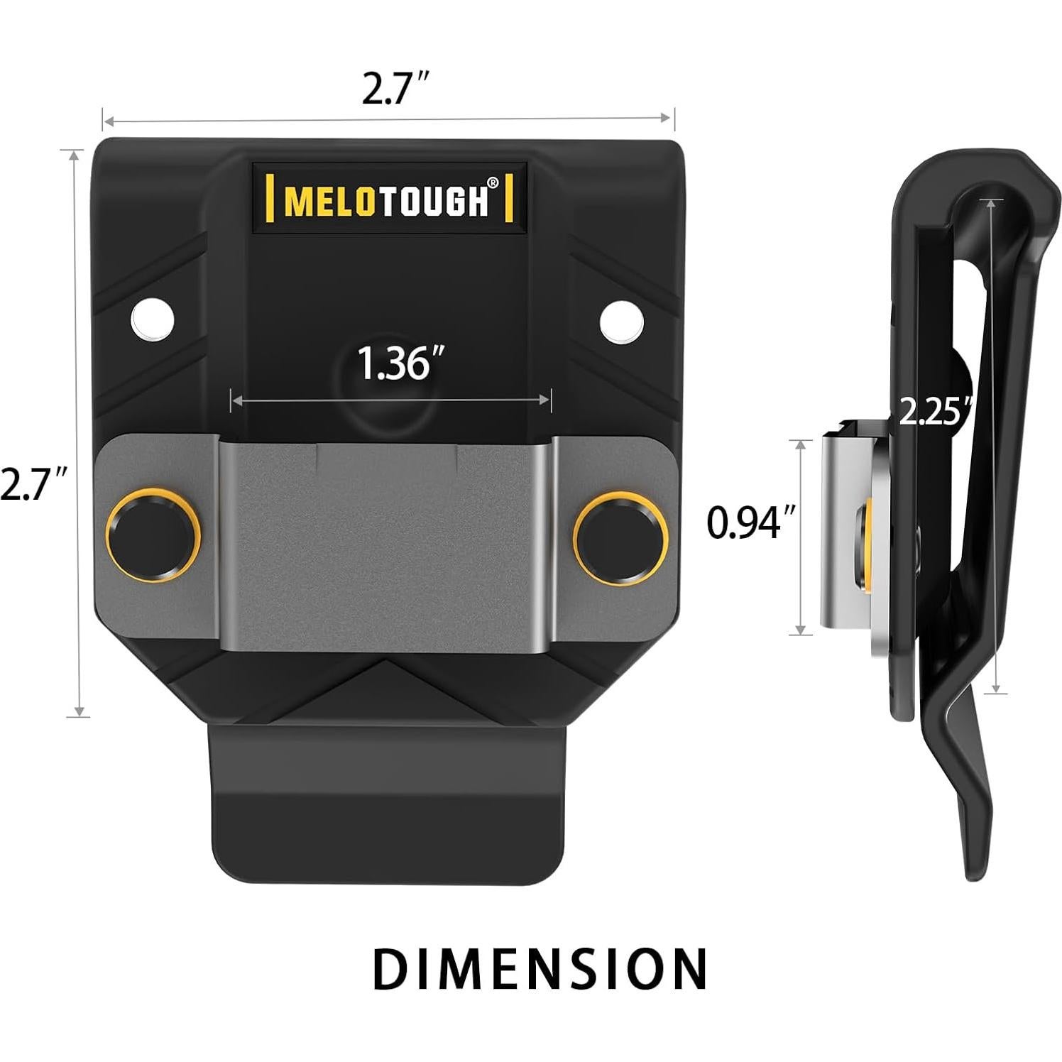 Soporte para Cinta Métrica MELOTOUGH, Clip Negro para Cinturón