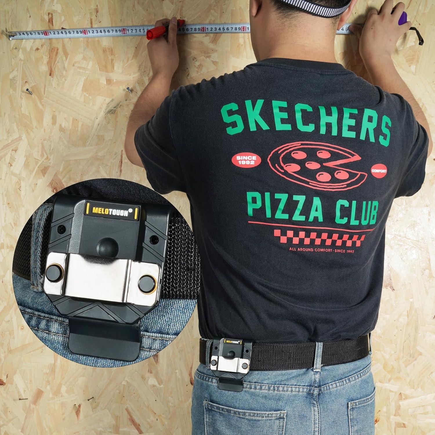 Soporte para Cinta Métrica MELOTOUGH, Clip Negro para Cinturón