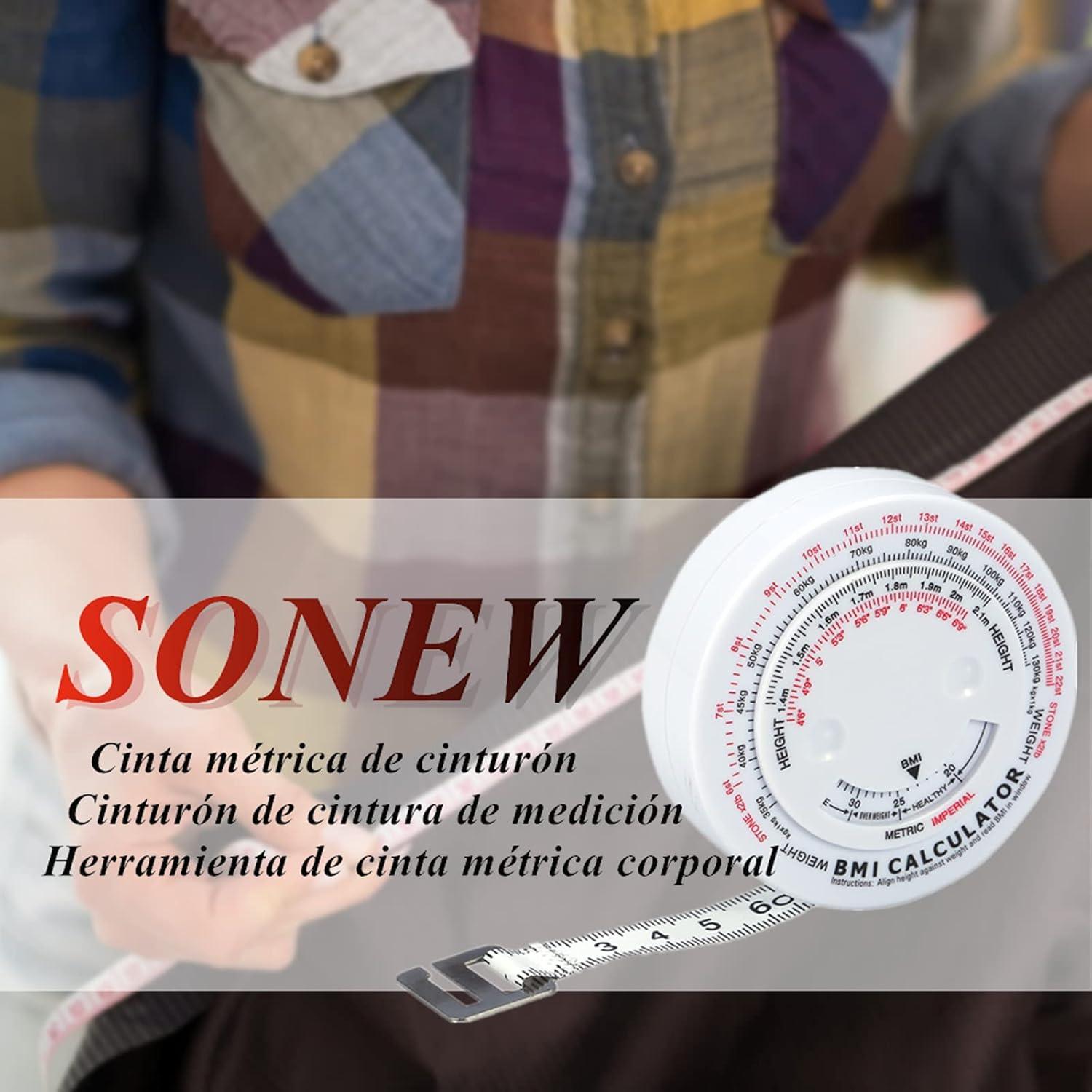 Cinta Métrica Retráctil Sonew 150cm con Calculadora IMC