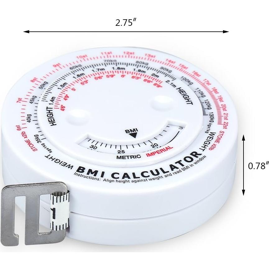 Cinta Métrica Retráctil Sonew 150cm con Calculadora IMC