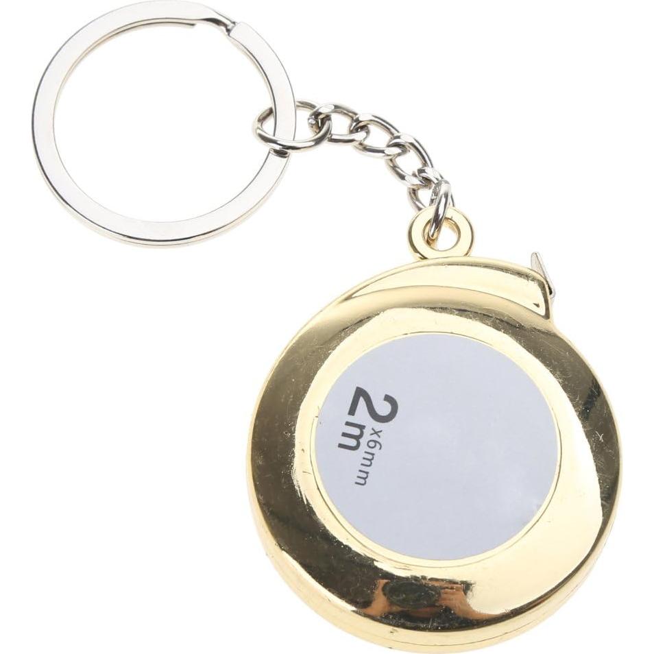 Cinta Métrica Plateada 2M Llavero Acero Inoxidable