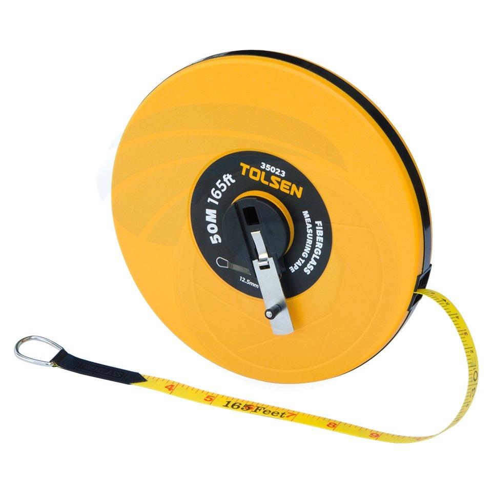 Cinta Métrica Tolsen 50m Fibra de Vidrio 12.5mm