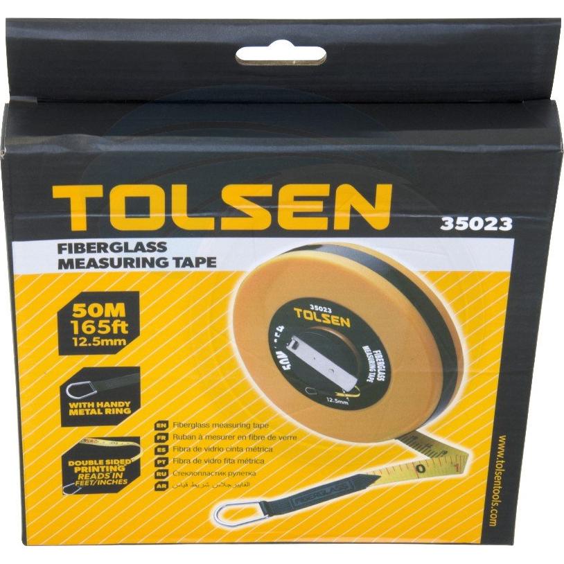 Cinta Métrica Tolsen 50m Fibra de Vidrio 12.5mm