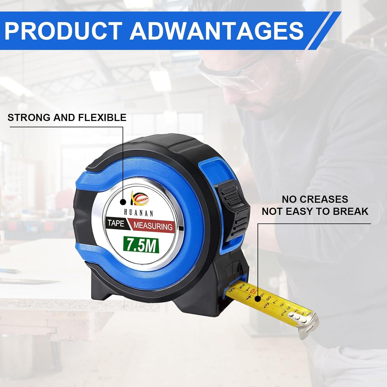 Cinta Métrica Retráctil 10 Pcs MT856 7.5 m Auto Bloqueo