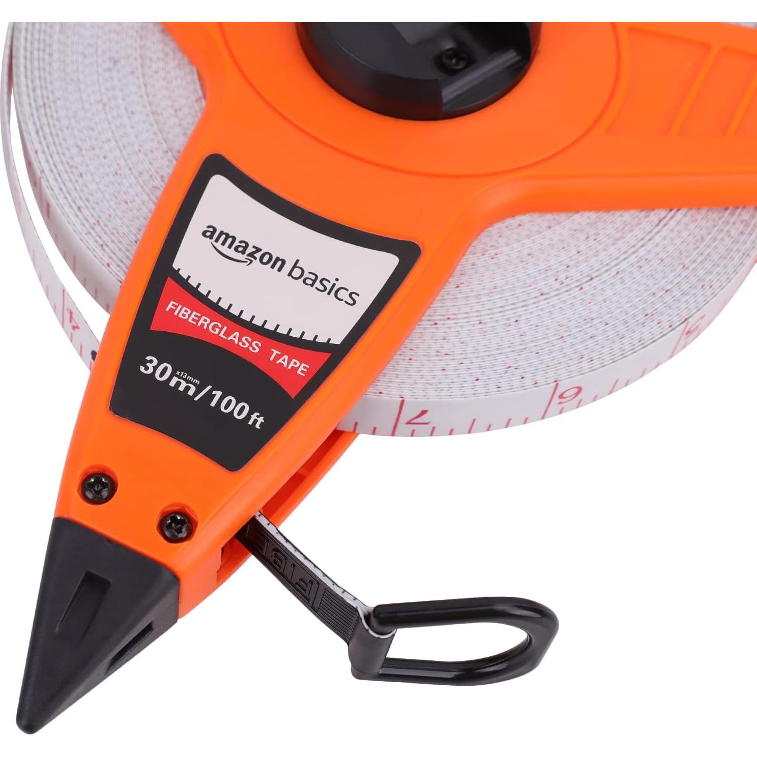 Cinta Métrica de Fibra de Vidrio Amazon Basics 30m Naranja