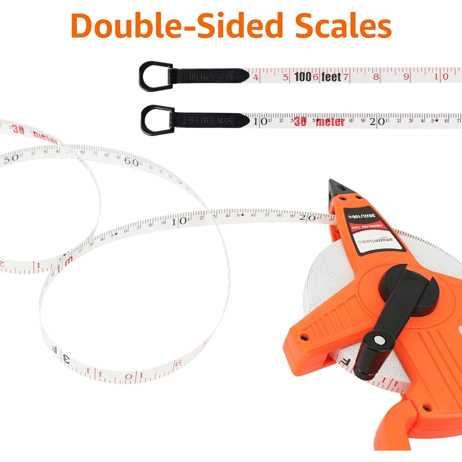 Cinta Métrica de Fibra de Vidrio Amazon Basics 30m Naranja