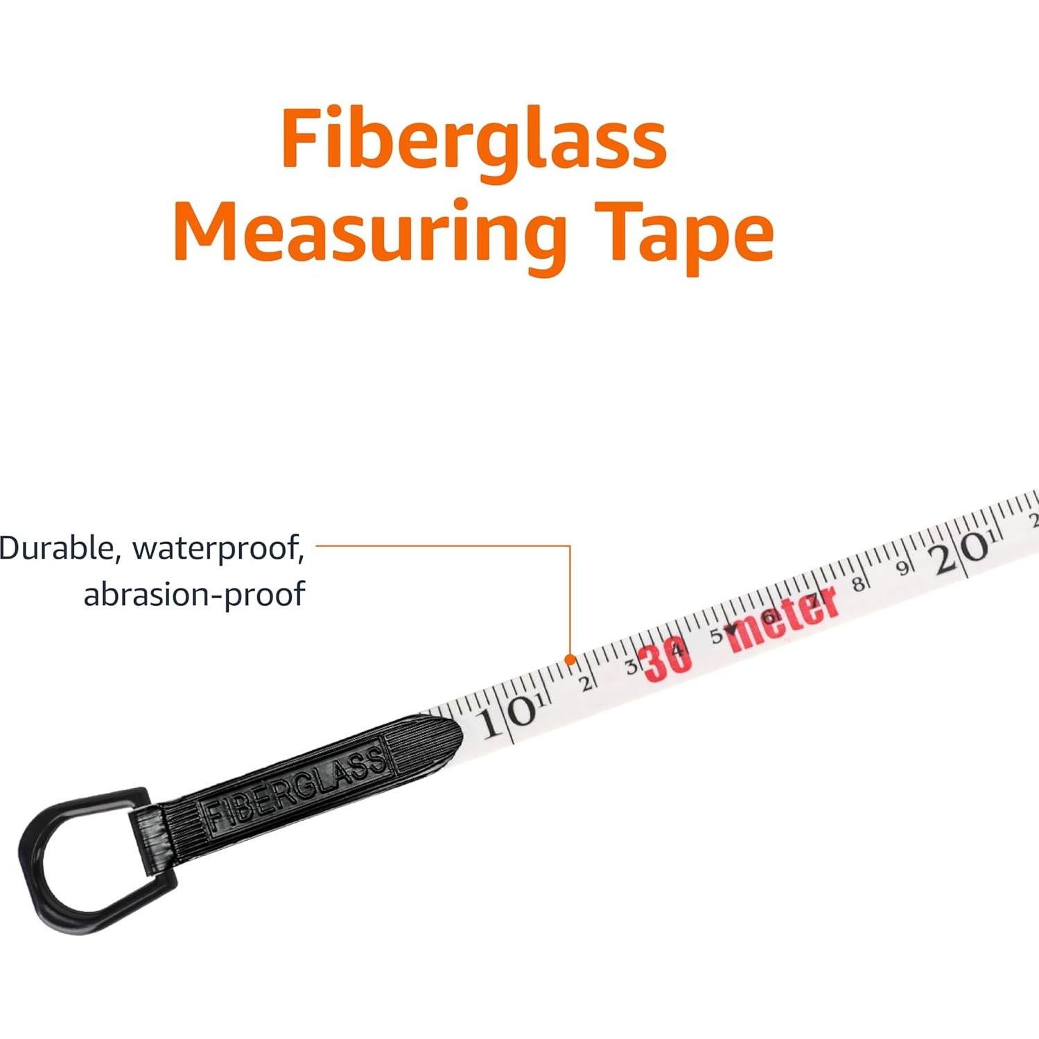 Cinta Métrica de Fibra de Vidrio Amazon Basics 30m Naranja